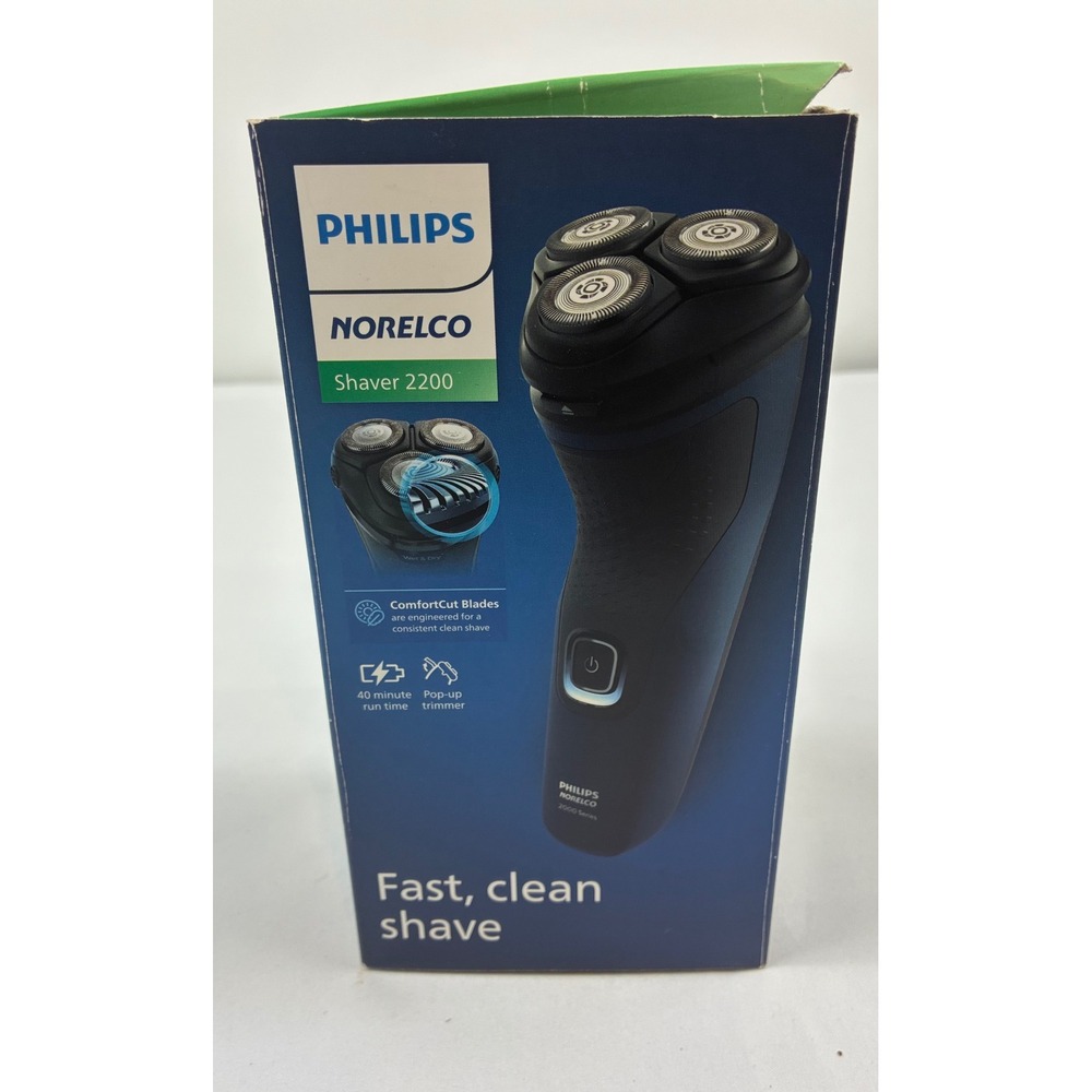 Philips Norelco Shaver 2200 Men Blue Excellent Wet Dry Electric Razor S2422/84